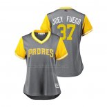 Camiseta Beisbol Mujer San Diego Padres Joey Lucchesi 2018 LLWS Players Weekend Joey Fuego Gris