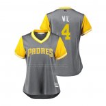 Camiseta Beisbol Mujer San Diego Padres Wil Myers 2018 LLWS Players Weekend Wil Gris