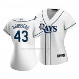 Camiseta Beisbol Mujer Tampa Bay Rays Mike Brosseau Primera Replica Blanco