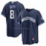 Camiseta Beisbol Hombre Chicago Cubs Ian Happ 2021 City Connect Replica Azul
