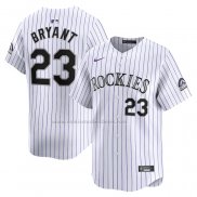 Camiseta Beisbol Hombre Colorado Rockies Kris Bryant Primera Limited Blanco