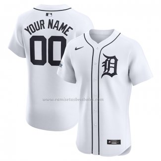 Camiseta Beisbol Hombre Detroit Tigers Elite Primera Personalizada Blanco