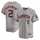 Camiseta Beisbol Hombre Houston Astros Alex Bregman Segunda Limited Gris