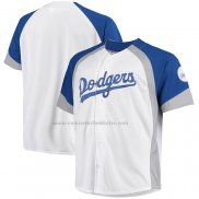 Camiseta Beisbol Hombre Los Angeles Dodgers Big & Tall Full Snap Blanco