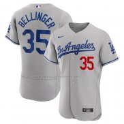 Camiseta Beisbol Hombre Los Angeles Dodgers Cody Bellinger Road Autentico Gris