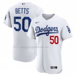 Camiseta Beisbol Hombre Los Angeles Dodgers Mookie Betts Primera Autentico Blanco Camiseta Beisbol Hombre Los Angeles Dodgers Mookie Betts Primera Autentico Blanco