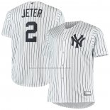 Camiseta Beisbol Hombre New York Yankees Derek Jeter Big & Tall Replica Blanco