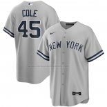 Camiseta Beisbol Hombre New York Yankees Gerrit Cole Road Replica Gris