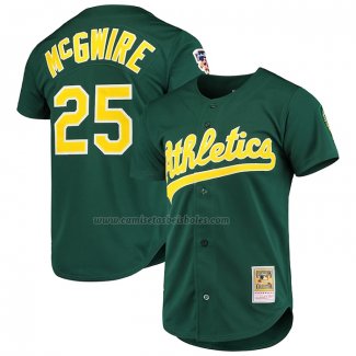 Camiseta Beisbol Hombre Oakland Athletics Mark McGwire Mitchell & Ness 1997 Cooperstown Collection Autentico Verde