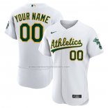 Camiseta Beisbol Hombre Oakland Athletics Primera Autentico Personalizada Blanco
