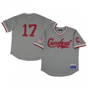 Camiseta Beisbol Hombre Pittsburgh Crawfords 17 Rings & Crwns Mesh Replica V-Neck Gris