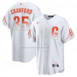 Camiseta Beisbol Hombre San Francisco Giants Brandon Crawford City Connect Replica Blanco