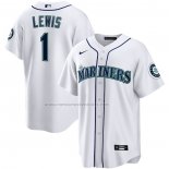 Camiseta Beisbol Hombre Seattle Mariners Kyle Lewis Replica Blanco