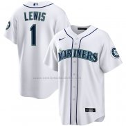 Camiseta Beisbol Hombre Seattle Mariners Kyle Lewis Replica Blanco