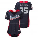 Camiseta Beisbol Mujer All Star 2018 Justin Verlander Primera Run Derby American League Azul
