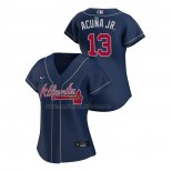 Camiseta Beisbol Mujer Atlanta Braves Ronald Acuna Jr. Replica Alterno 2020 Rojo
