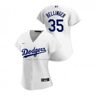 Camiseta Beisbol Mujer Los Angeles Dodgers Cody Bellinger Replica Primera 2020 Blanco