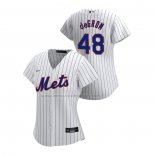 Camiseta Beisbol Mujer New York Mets Jacob Degrom Replica Primera 2020 Blanco