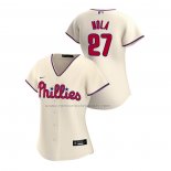 Camiseta Beisbol Mujer Philadelphia Phillies Aaron Nola Replica Alterno 2020 Crema