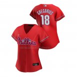 Camiseta Beisbol Mujer Philadelphia Phillies Didi Gregorius Replica Alterno 2020 Rojo