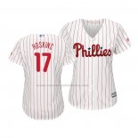 Camiseta Beisbol Mujer Philadelphia Phillies Rhys Hoskins Cool Base Primera Blanco