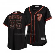 Camiseta Beisbol Mujer San Francisco Giants Brandon Crawford Cool Base Negro