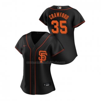 Camiseta Beisbol Mujer San Francisco Giants Brandon Crawford Replica Alterno 2020 Negro