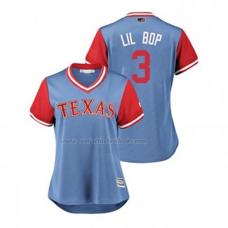 Camiseta Beisbol Mujer Texas Rangers Delino Deshields 2018 LLWS Players Weekend Lil Bop Azul