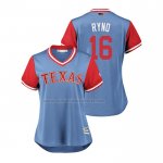 Camiseta Beisbol Mujer Texas Rangers Ryan Rua 2018 LLWS Players Weekend Ryno Azul