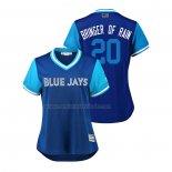 Camiseta Beisbol Mujer Toronto Blue Jays Josh Donaldson 2018 LLWS Players Weekend Bringer Of Rain Azul