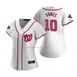 Camiseta Beisbol Mujer Washington Nationals Yan Gomes Replica Blanco