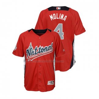 Camiseta Beisbol Nino All Star 2018 Yadier Molina Primera Run Derby National League Rojo