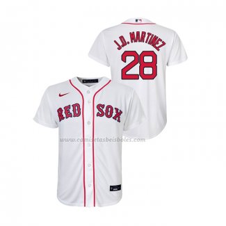 Camiseta Beisbol Nino Boston Red Sox J.d. Martinez Replica Primera Blanco