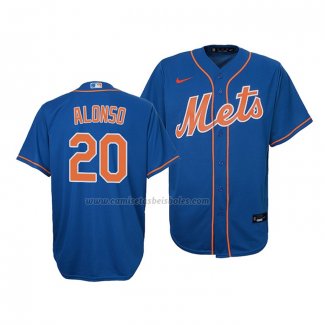 Camiseta Beisbol Nino New York Mets Pete Alonso Replica Cool Base Azul