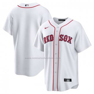 Camiseta Beisbol Hombre Boston Red Sox Primera Blank Replica Blanco