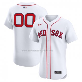 Camiseta Beisbol Hombre Boston Red Sox Primera Elite Personalizada Blanco