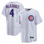 Camiseta Beisbol Hombre Chicago Cubs Nelson Velazquez Primera Replica Blanco