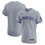 Camiseta Beisbol Hombre Kansas City Royals Road Vapor Premier Elite Patch Gris