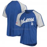 Camiseta Beisbol Hombre Los Angeles Dodgers Button Down Raglan Replica Azul