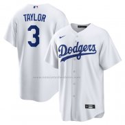 Camiseta Beisbol Hombre Los Angeles Dodgers Chris Taylor Replica Blanco