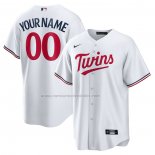 Camiseta Beisbol Hombre Minnesota Twins Replica Primera Personalizada Blanco