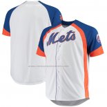 Camiseta Beisbol Hombre New York Mets Big & Tall Full Snap Blanco