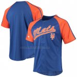 Camiseta Beisbol Hombre New York Mets Button Down Raglan Replica Azul Camiseta Beisbol Hombre New York Mets Button Down Raglan Replica Azul