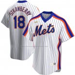 Camiseta Beisbol Hombre New York Mets Darryl Strawberry Primera Cooperstown Collection Blanco