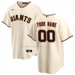 Camiseta Beisbol Hombre San Francisco Giants Primera Replica Personalizada Crema