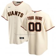 Camiseta Beisbol Hombre San Francisco Giants Primera Replica Personalizada Crema