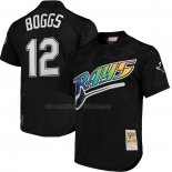 Camiseta Beisbol Hombre Tampa Bay Rays Wade Boggs Mitchell & Ness 1991 Cooperstown Collection Mesh Batting Practice Negro