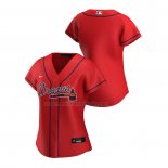 Camiseta Beisbol Mujer Atlanta Braves Replica Alterno 2020 Rojo