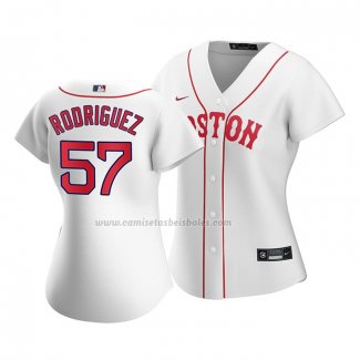 Camiseta Beisbol Mujer Boston Red Sox Eduardo Rodriguez Replica 2021 Blanco