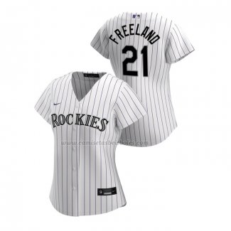 Camiseta Beisbol Mujer Colorado Rockies Kyle Freeland Replica Primera 2020 Blanco